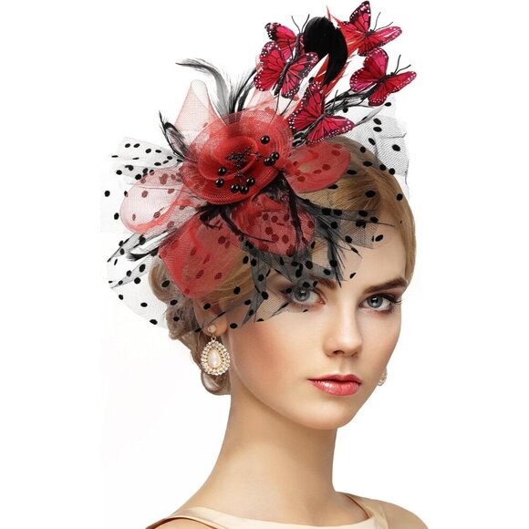 Butterfly Derby Hat Polyester Tea Party Fascinator with Hair  display picture 3